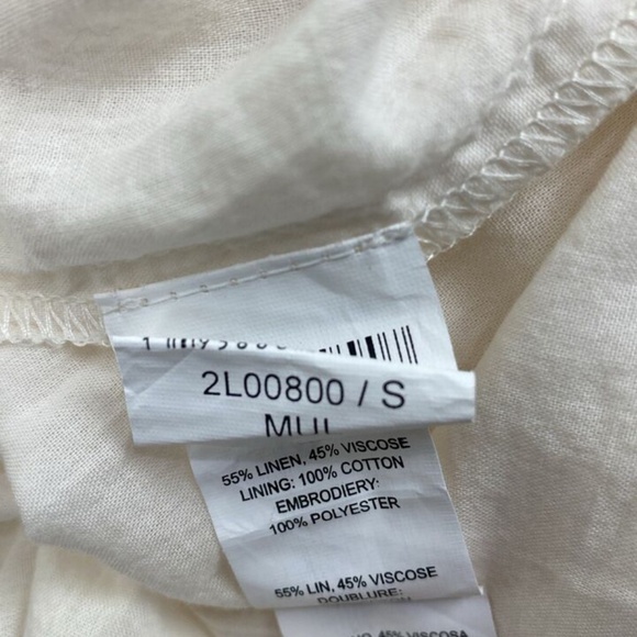 Karen Kane Dress Linen Cotton Blend Embroidered Ruffle Hem - Picture 7 of 9